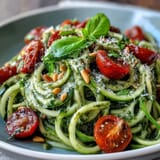 Zucchini Noodles Pesto Tomatoes
