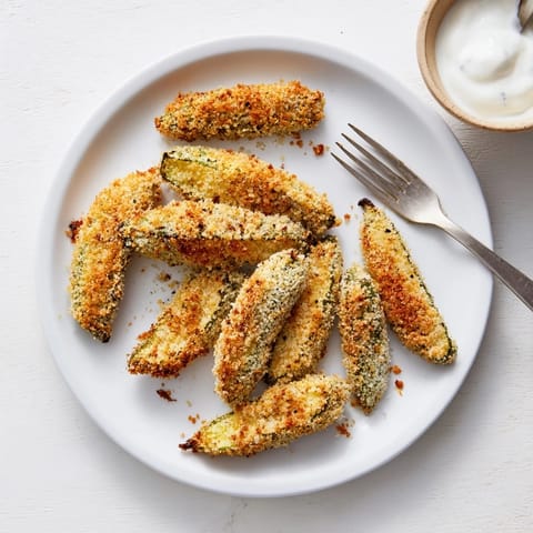 Fried Pickles with a basket of golden crispy pickles next to a dipping bowl of ranch dressing, served on a checkered napkin.
