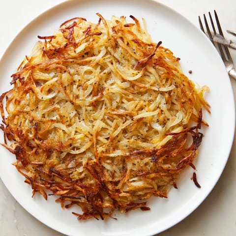 A plate of crispy Hash Browns topped with fresh chives, served alongside sunny-side-up eggs and sizzling bacon.
