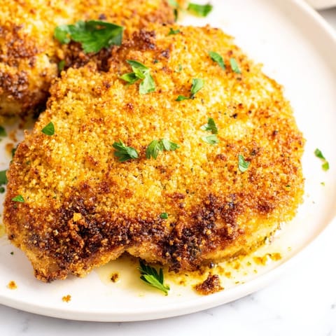 Freshly baked Roasted Garlic Parmesan Chicken emerges from the oven, showcasing a golden, crispy Parmesan crust on tender, juicy chicken breasts.  