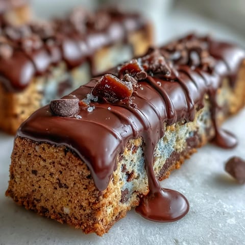 Chewy, buttery cookie bars studded with rainbow candies and chocolate chips, finished with a decadent white chocolate drizzle for a party-ready treat.  