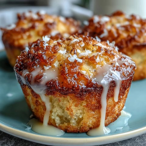 Golden-topped lemon muffins bursting with zesty flavor, poppy seed crunch, and a drizzle of sweet lemon glaze, ideal for an afternoon treat.