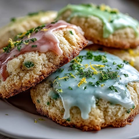 Lemon Sugar Cookies Pastel Glaze
