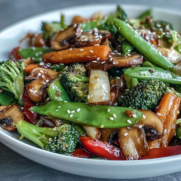Crisp Ginger Stir-Fried Vegetables beautifully tossed with garlic, perfect for dinner.