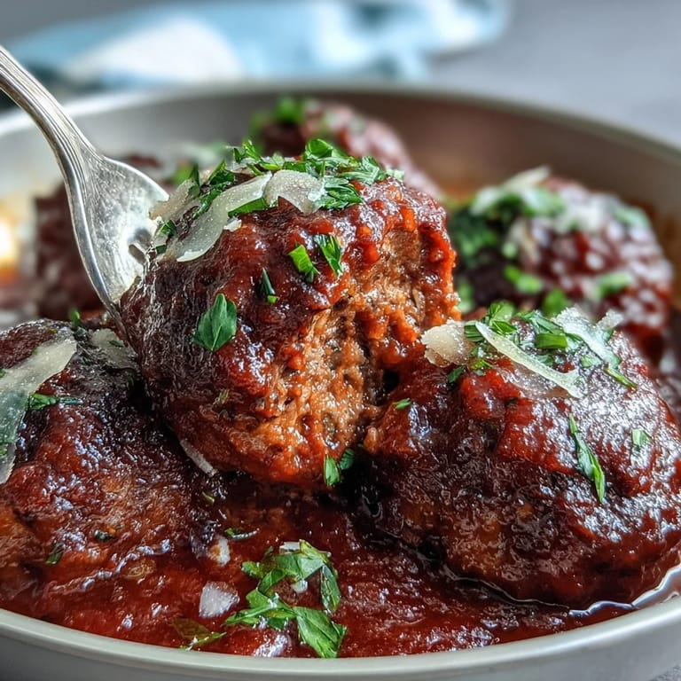 Savory slow cooker meatballs in marinara sauce, a comforting main dish or appetizer for any gathering.