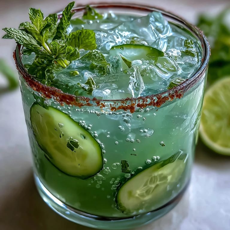 Refreshing Green Detox Cucumber Mint Agua Fresca garnished with lime, perfect for hot days.