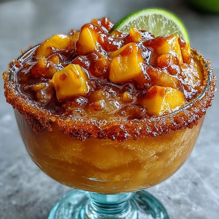 Frozen mangonada cup bursting with sweet mango, tangy chamoy, and a chili-lime rim.