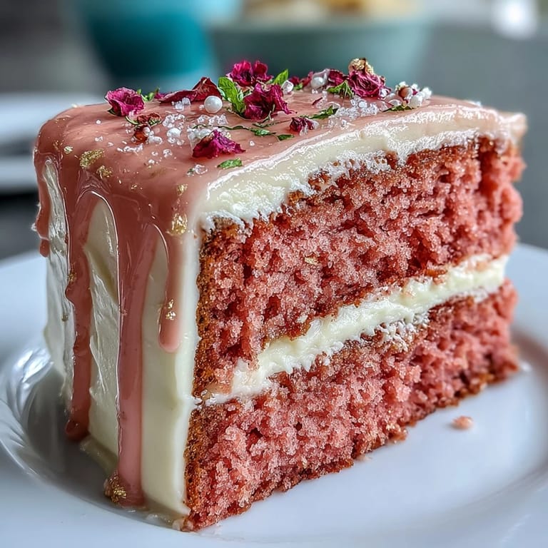 Beautifully frosted rosé dream cake, perfect for a festive bridal shower celebration.