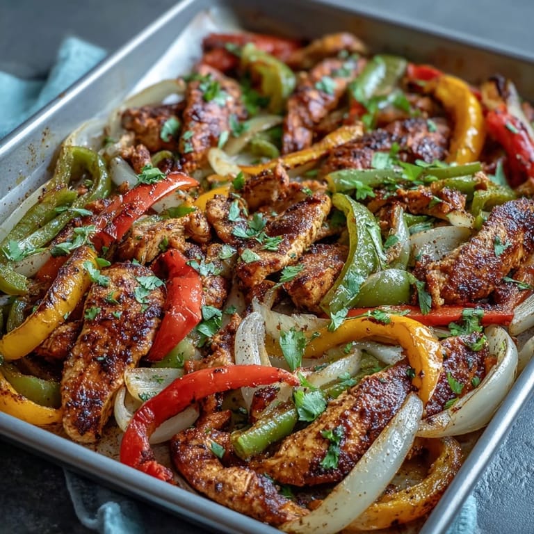 Juicy chicken fajitas with roasted peppers, a vibrant weeknight Mexican fiesta.