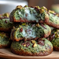 Soft, chewy pistachio pudding cookies with real pistachios and a festive green hue, perfect for St. Patrick's Day celebrations.